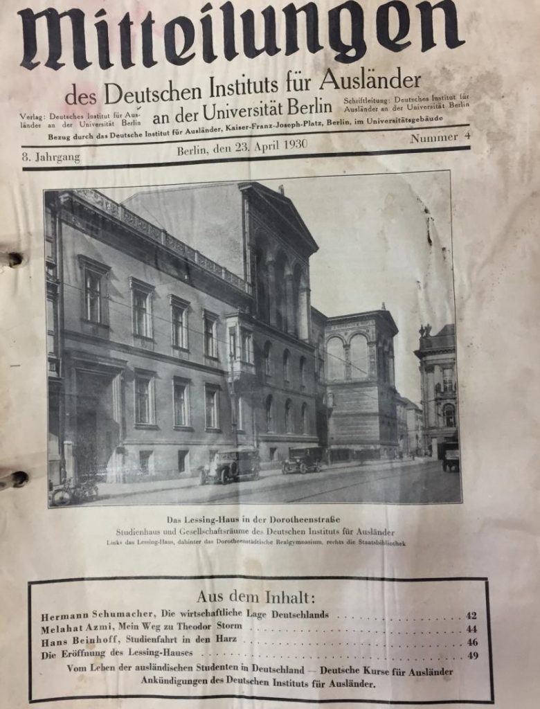 A publication for foreign students in Berlin from the archives of the Humboldt Universität zu Berlin