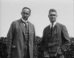 A photo of Karl Haushofer and Rudolf Hess standing outside